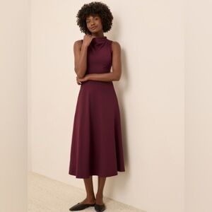 New Pact Organic Fit & Flare Cowl Neck Sleeveless Dress